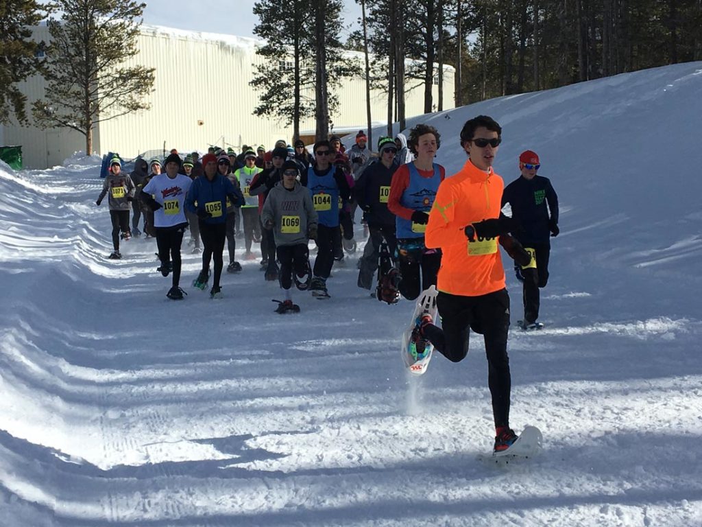snowshoe racers on course in Leadville, CO